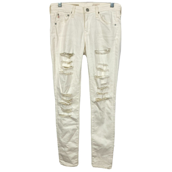 AG Adriano Goldschmied Jeans Womens Sz 26 White The‎ Legging Ankle Super Skinny - Picture 1 of 14